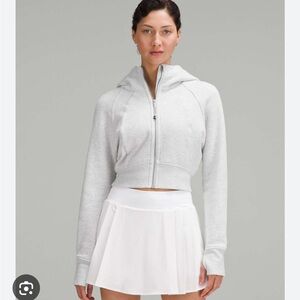 Cropped Light Gray Zip Hoodie - Women